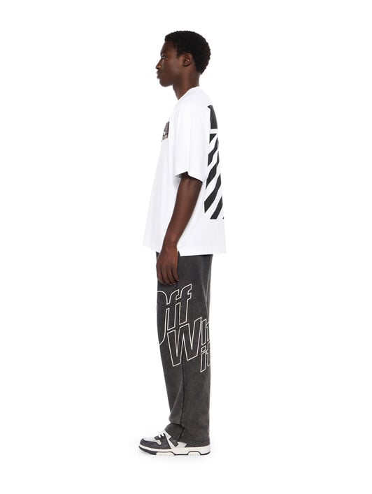 Flannel Diagonal Skate Logo Tee OFF WHITE Flannel Diagonal Skate Logo Tee WHITE - BLACK OMAA120F25JER00N