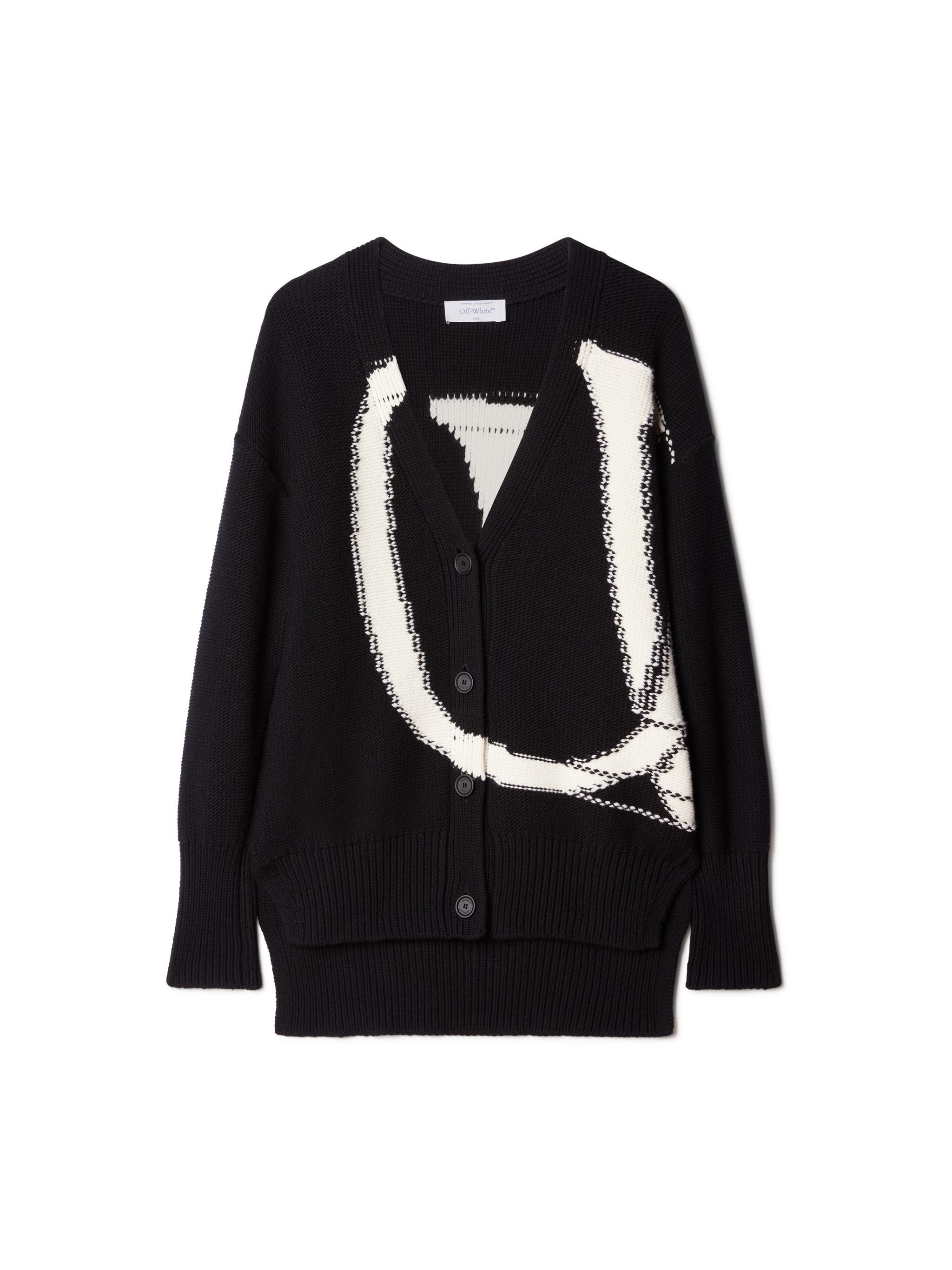 OFF WHITE Schwarzer Maxi Logo Cardigan SCHWARZ OWHB043C99KNI001