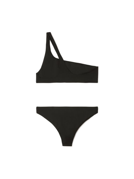 OFF WHITE Black Stamp One-Shoulder Bikini BLACK OWFE012C99FAB002