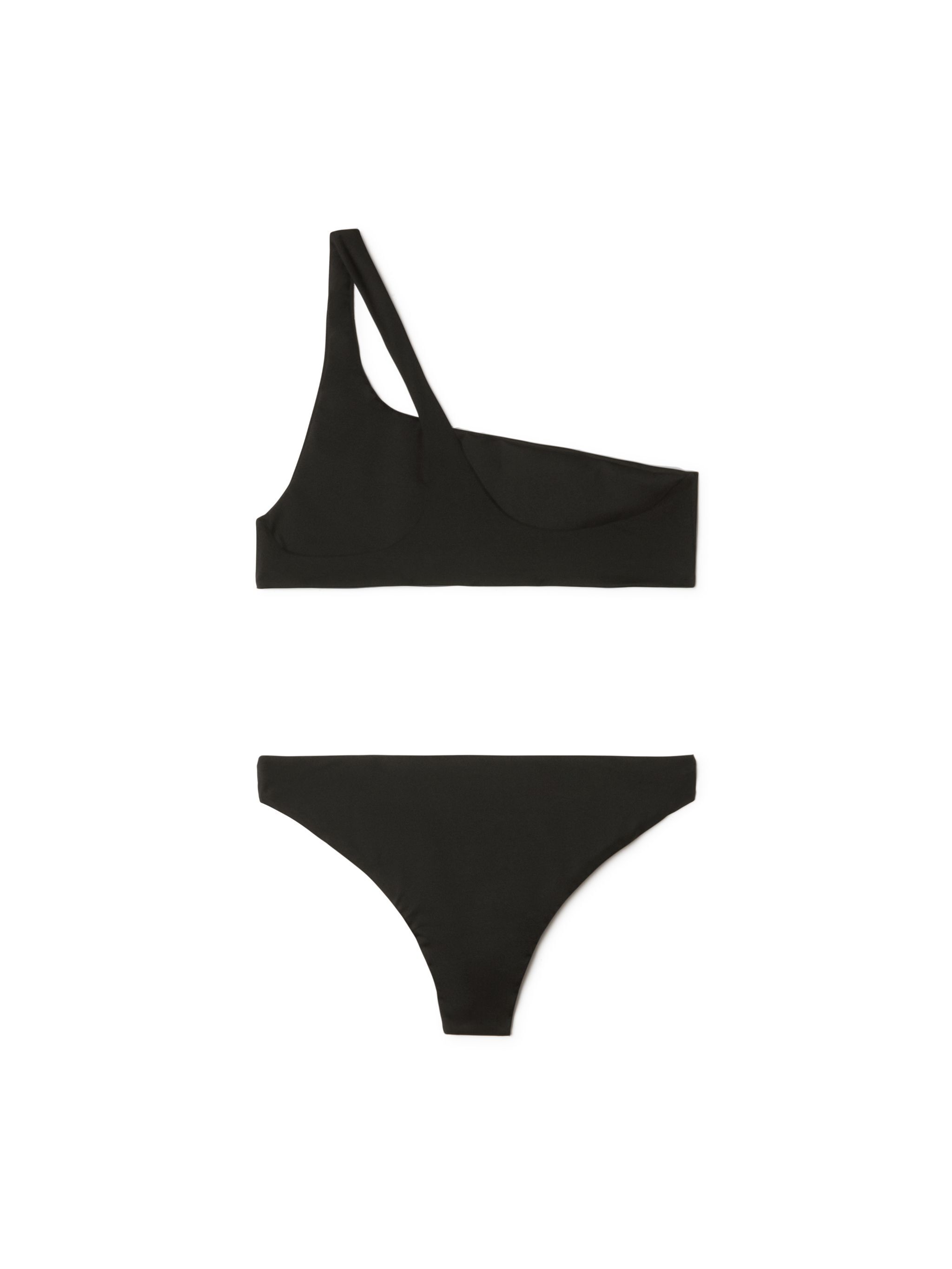 OFF WHITE Black Stamp One-Shoulder Bikini BLACK OWFE012C99FAB002