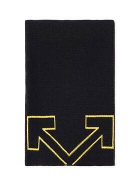 OFF WHITE Type Logo Scarf BLACK - YELLOW OBMA001F25KNI001