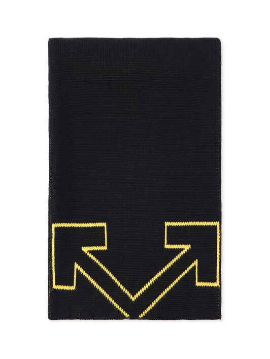 OFF WHITE Type Logo Scarf BLACK - YELLOW OBMA001F25KNI001