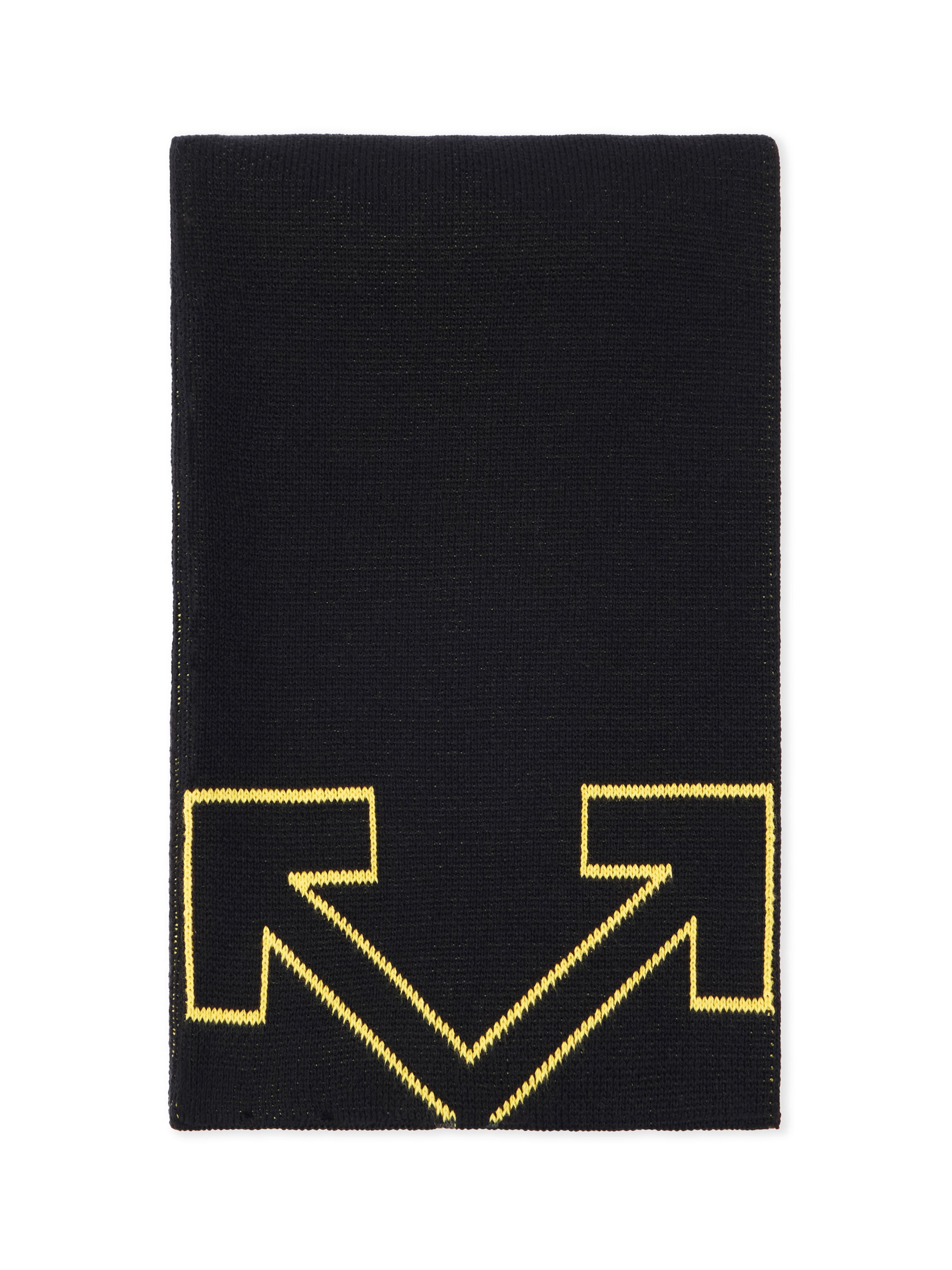 OFF WHITE Type Logo Scarf BLACK - YELLOW OBMA001F25KNI001