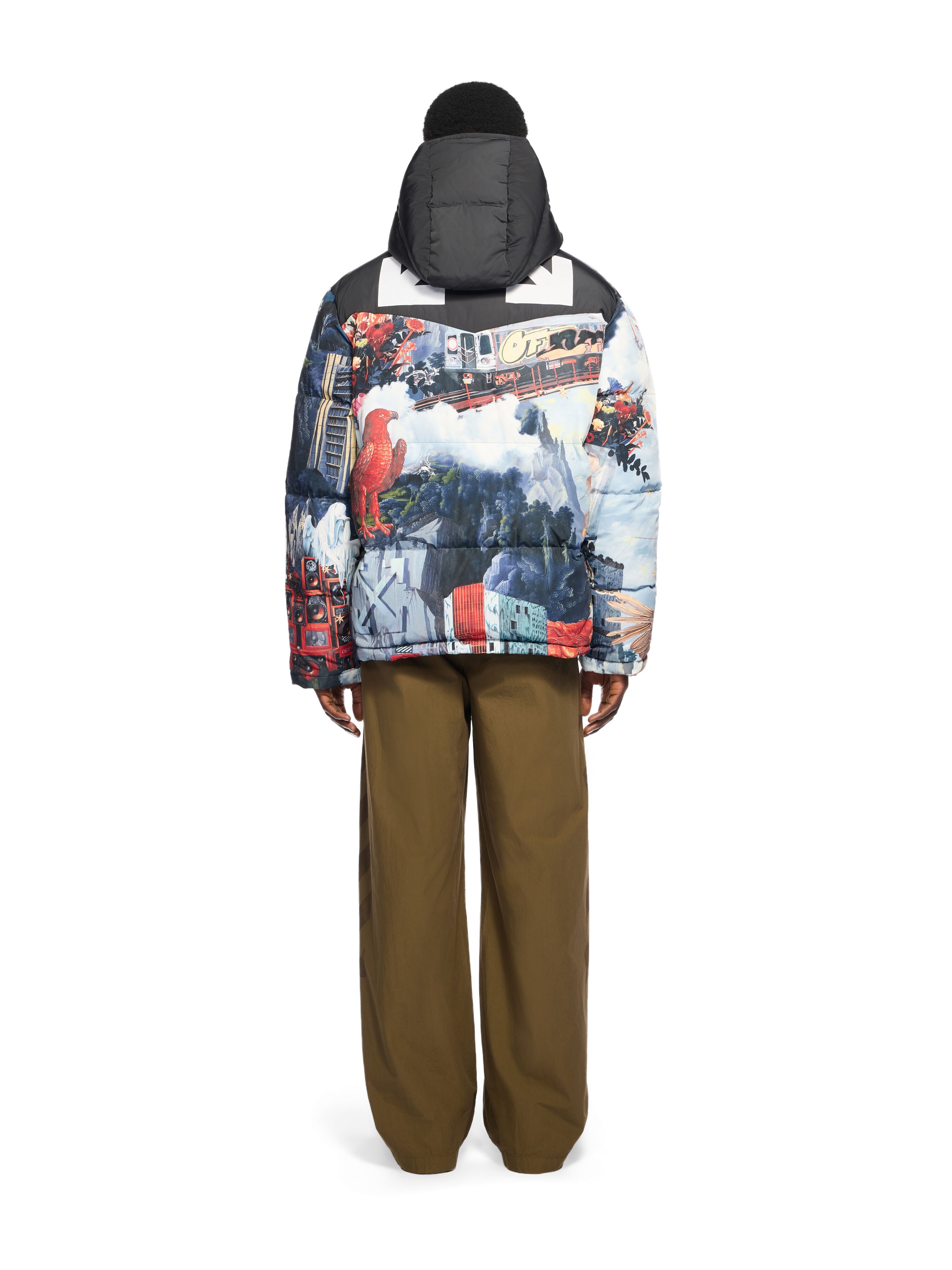 OFF WHITE World Paint Bicolor Down Jacket DUSTY BLUE - WHITE OMED064F25FAB003