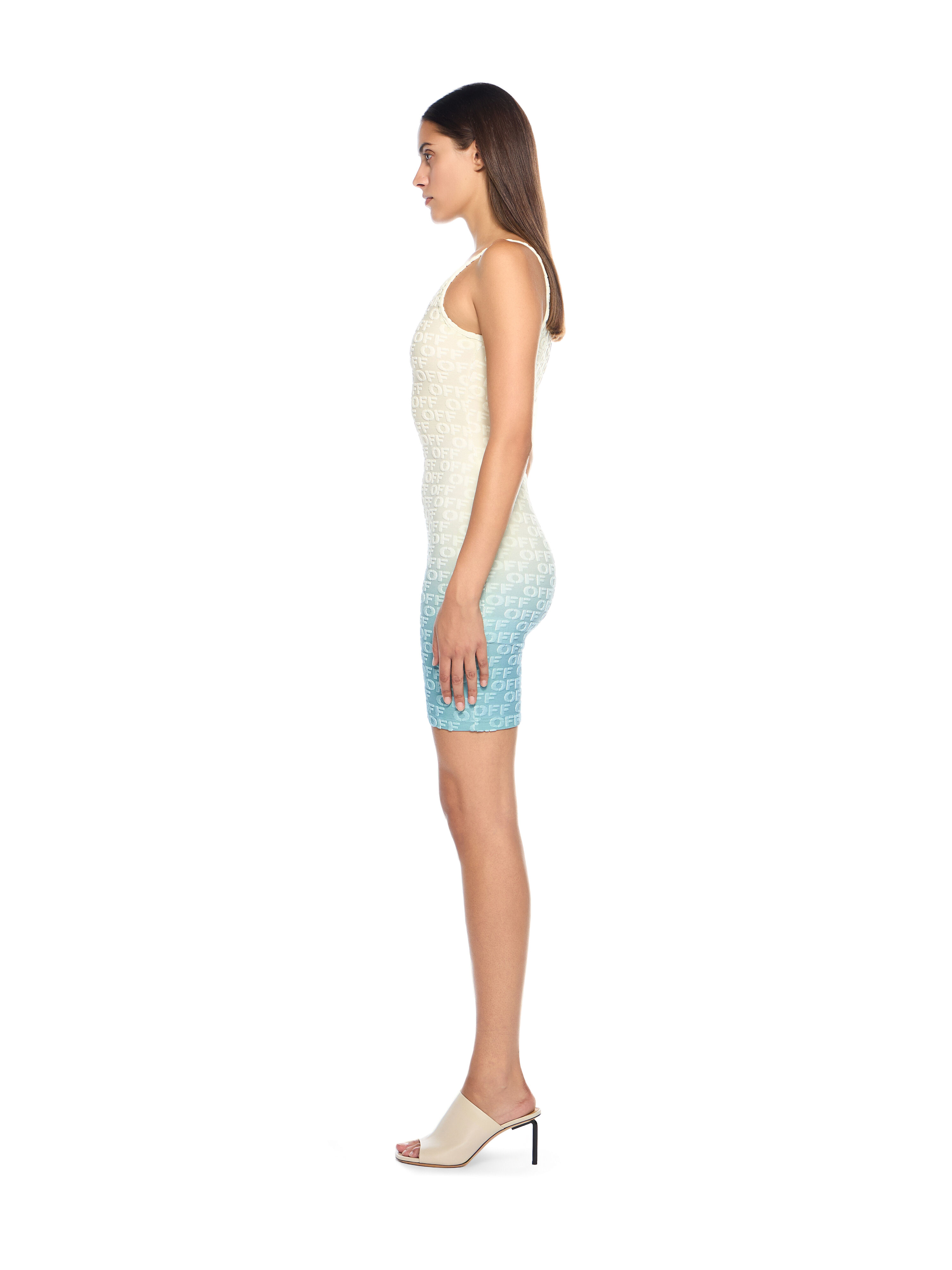 OFF WHITE Gradient Logo Terry Dress LIGHT BLUE - BEIGE OWDB56FT25JER001
