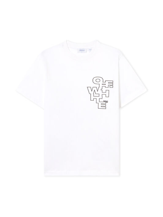 OFF WHITE Slim Fit Outlined Signature S/S T-Shirt WHITE 44OWOS26T063