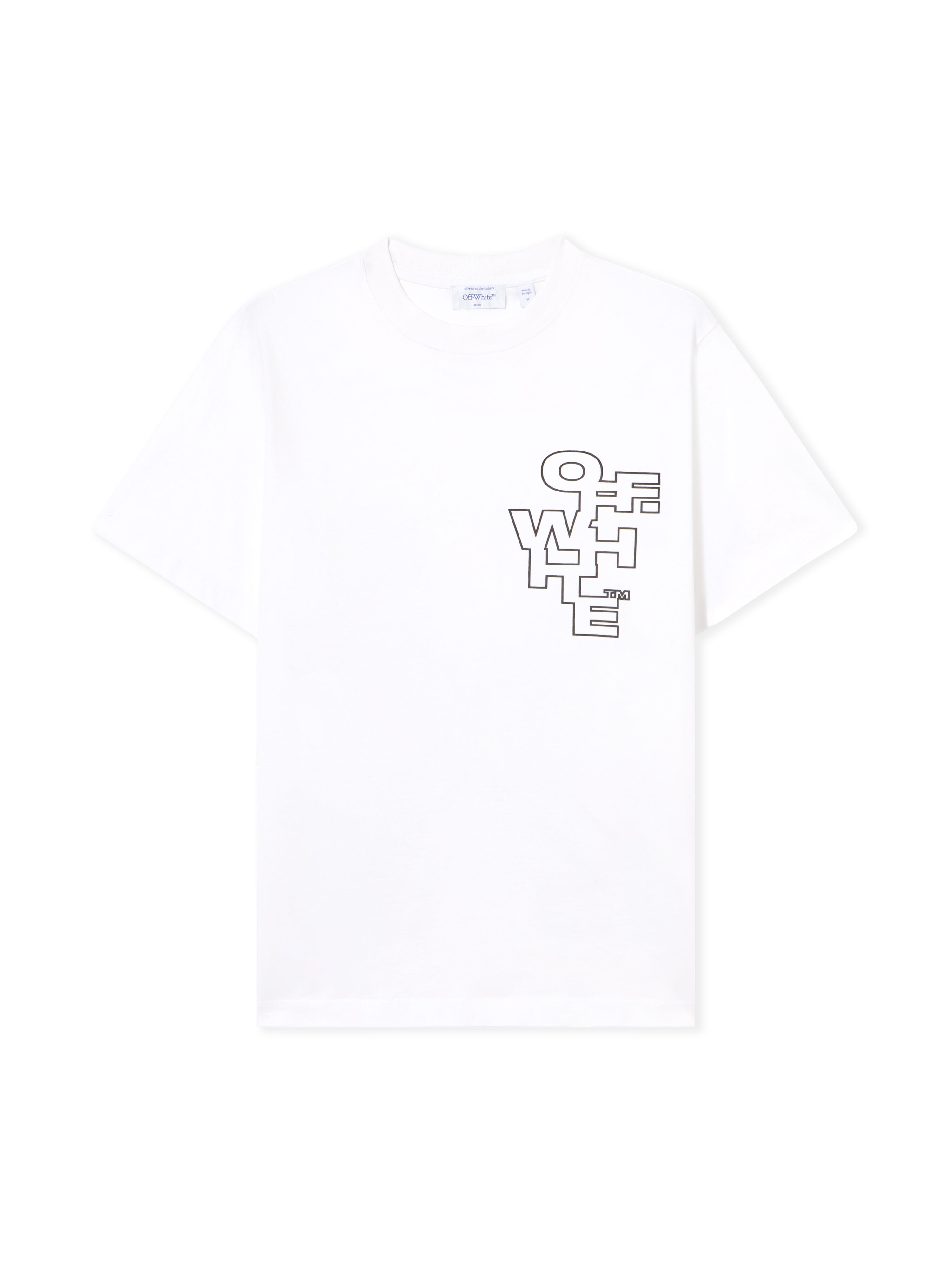 OFF WHITE Slim Fit Outlined Signature S/S T-Shirt WHITE 44OWOS26T063