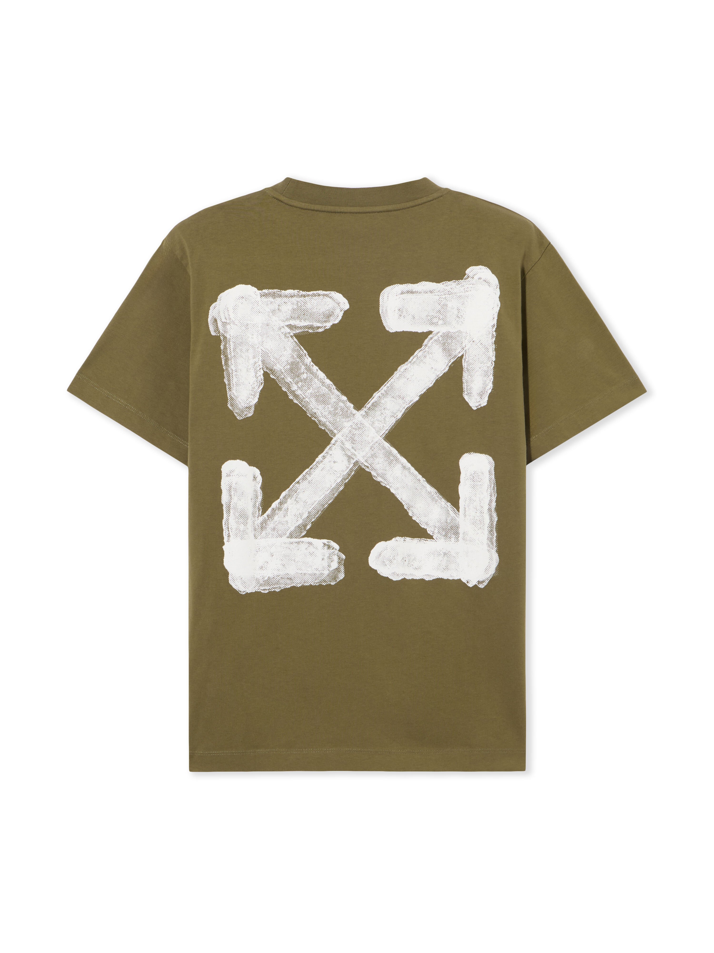 OFF WHITE Spray Arrow T-Shirt WINTER MOSS - WHITE OMAA027S25JER00B