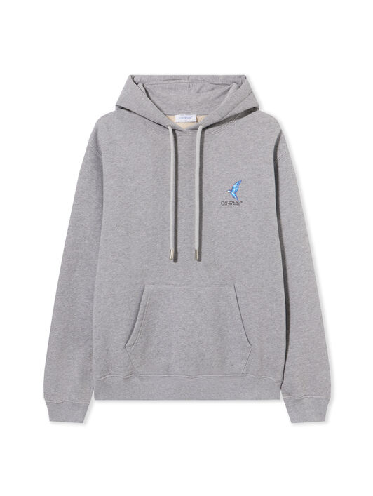 OFF WHITE Fresco Arrow Hoodie GRAY MELANGE-BLACK OWBB064S25FLE002