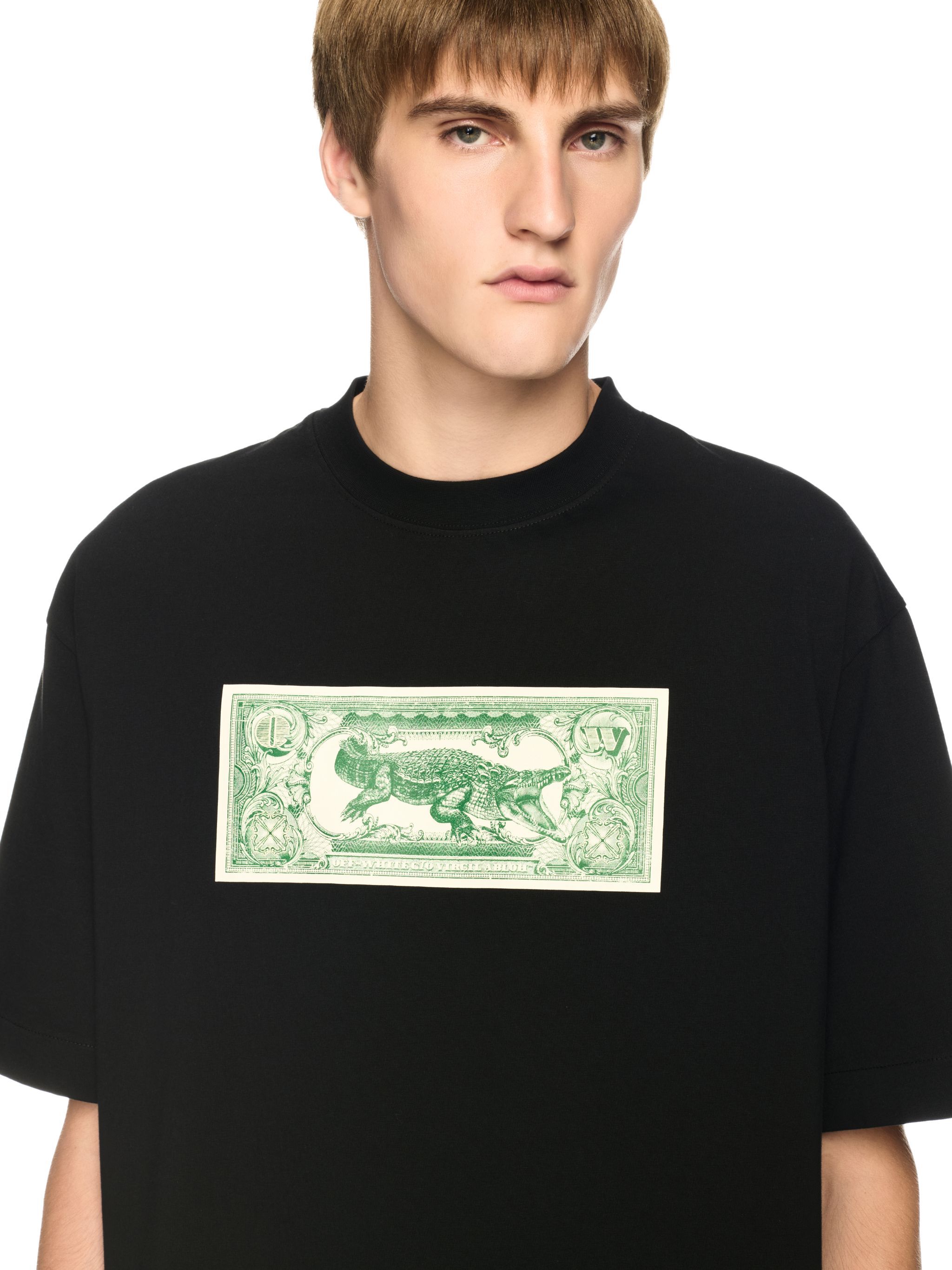OFF WHITE Banknote Arrow Skate S/S Tee Black - Cas BLACK OMAA120S25JER00C