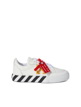 OFF WHITE Vulkanisierter Leder Weiss/Gelbe Sneaker WEISS OGIA001S25LEA001