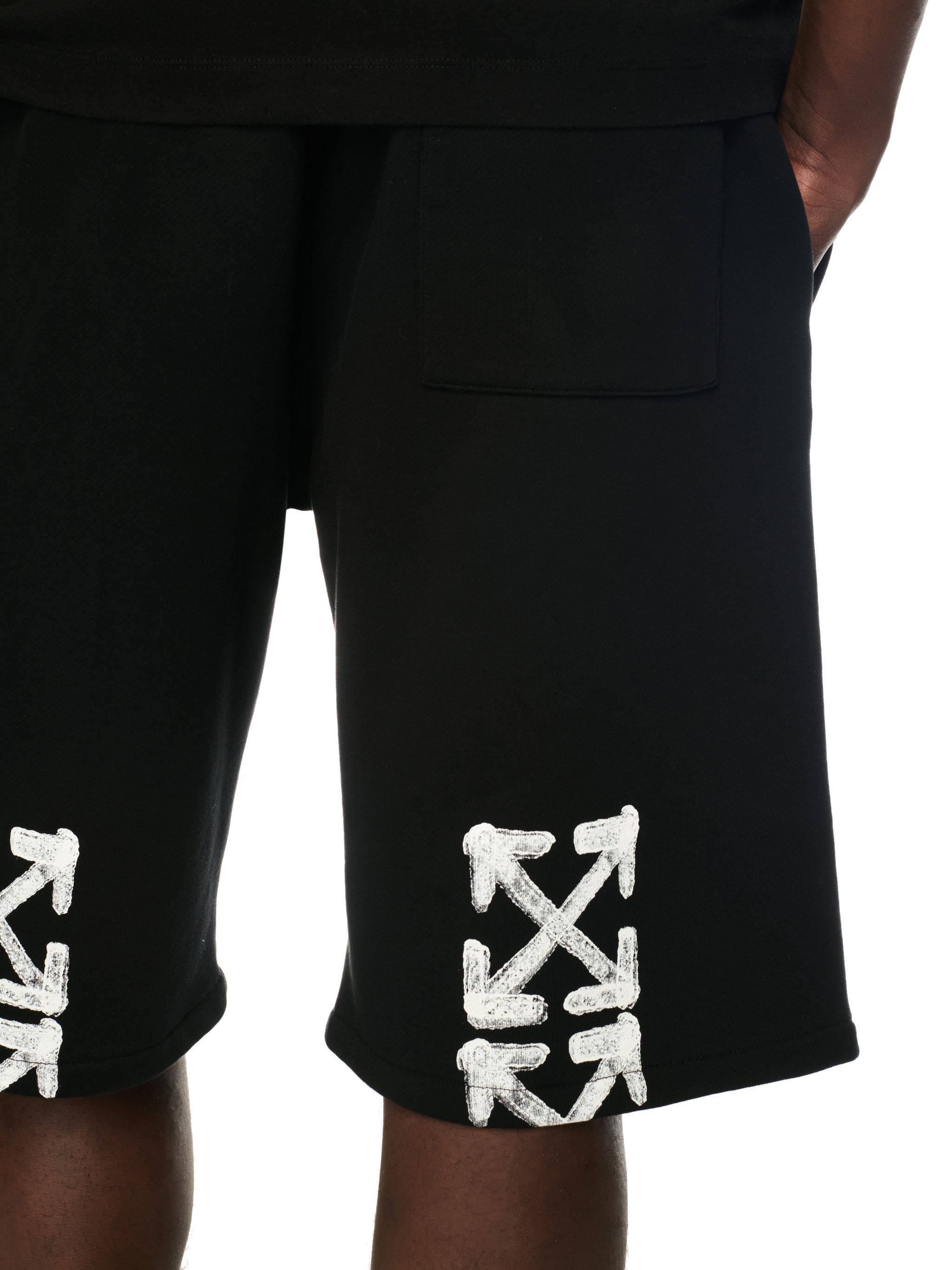 OFF WHITE Black Spray Arrow Sweat Shorts BLACK OMCI013S25FLE003