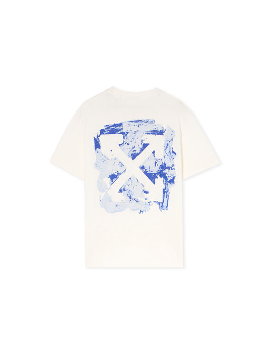 OFF WHITE Arrow Acrylic T-Shirt WHITE - BLUE OBAA002F25JER007