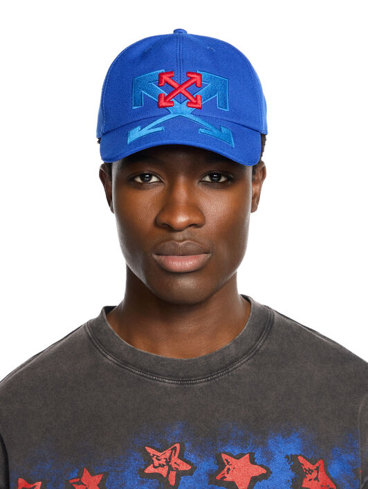 OFF WHITE Arrow Shadow Baseball Cap NAVY BLUE - STRAWBERRY RED OMLA04AF25FAB006