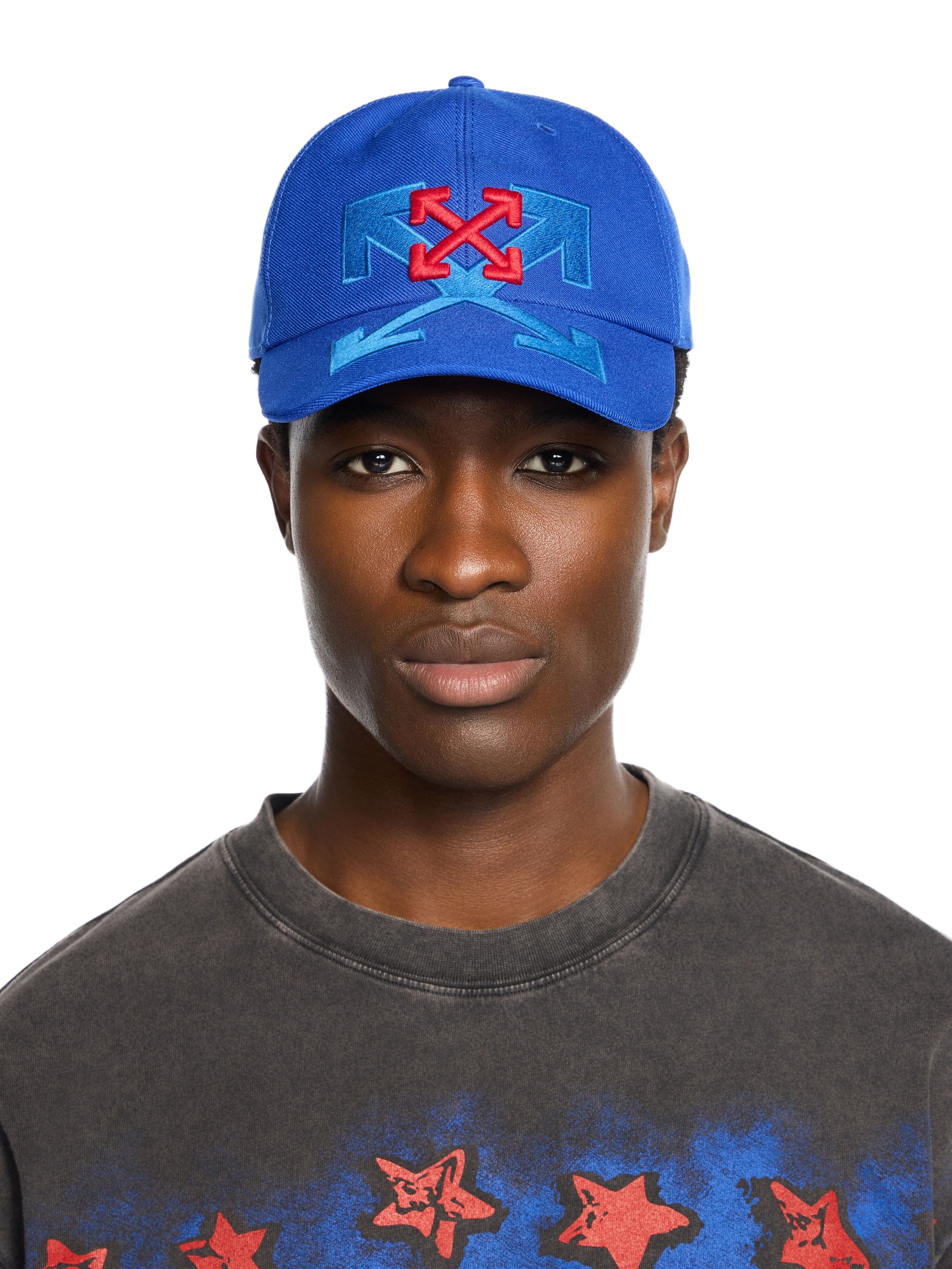 OFF WHITE Arrow Shadow Baseball Cap NAVY BLUE - STRAWBERRY RED OMLA04AF25FAB006