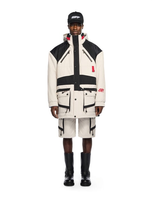 OFF WHITE Sporty Ow Col Block Parka OFF WHITE - BLACK OMEC039W25FAB001
