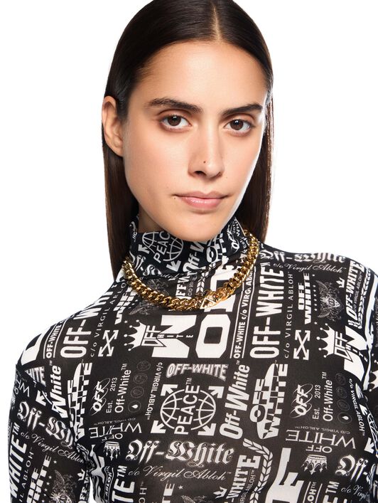 OFF WHITE Multilogo Mesh Long Sleeve Turtle Logo Top MULTILOGO-NO COLOR OWAD122F25JER002