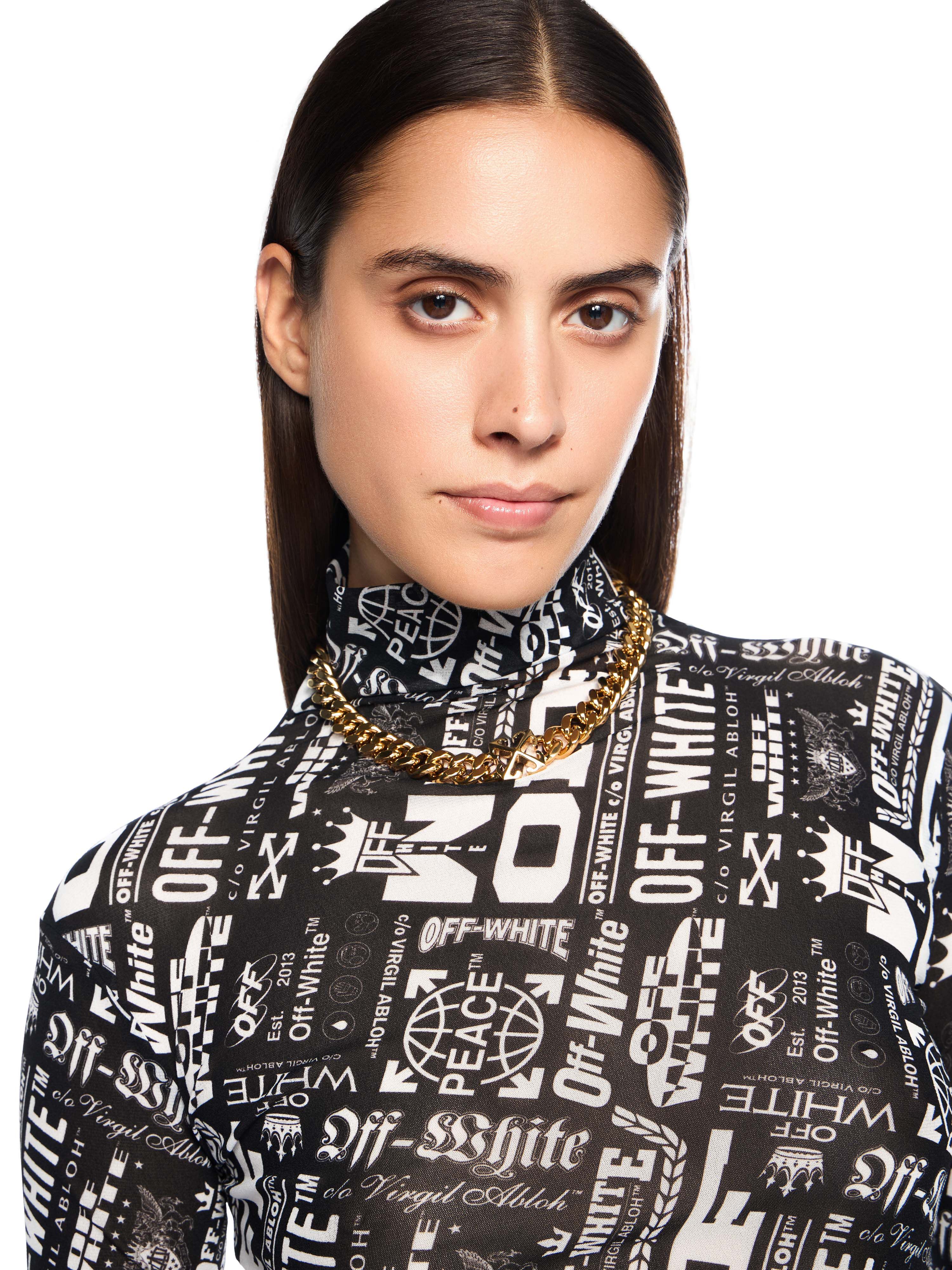 OFF WHITE Multilogo Mesh Long Sleeve Turtle Logo Top MULTILOGO-NO COLOR OWAD122F25JER002