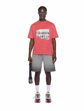 OFF WHITE News Outl Arrow Skate Logo Tee VINTAGE CHILI PEPPER - WHITE OMAA120F25JER009