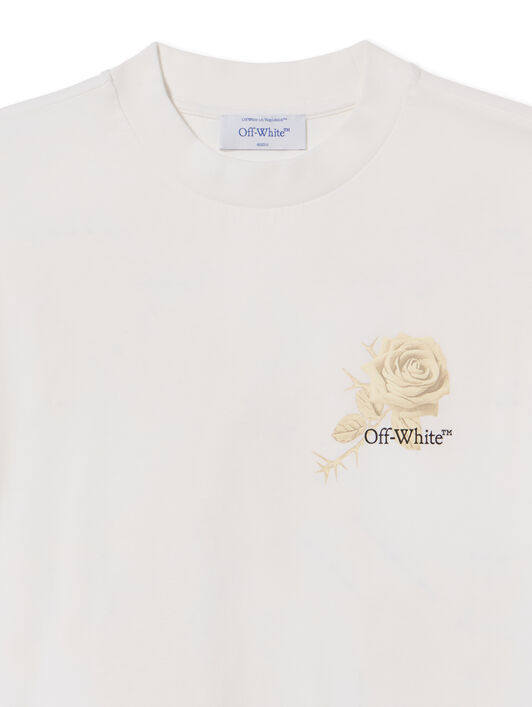 OFF WHITE Roses Arrows Boxy T-Shirt WHITE - BLACK OWAA124S25JER001