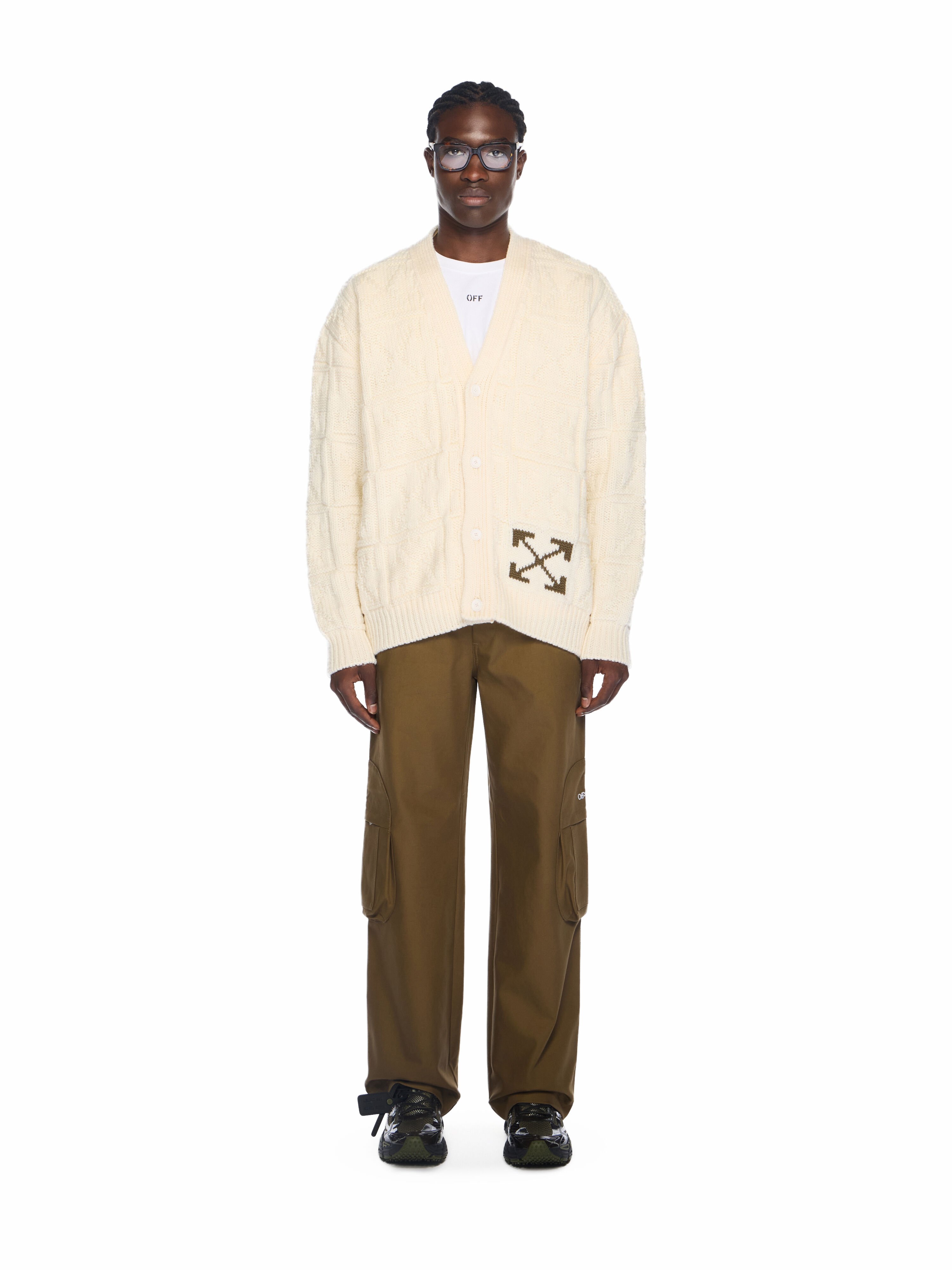 Arrow 3D Stitch Cardigan OFF WHITE Arrow 3D Stitch Cardigan CREAM - BEECH OMHB02LF25KNI001