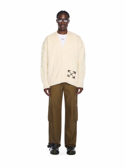 Arrow 3D Stitch Cardigan OFF WHITE Arrow 3D Stitch Cardigan CREAM - BEECH OMHB02LF25KNI001