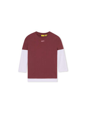 OFF WHITE Arrow Acrylic Double Layer Long Sleeve T-Shirt RED MAHOGANY 44GAB00CF26J001