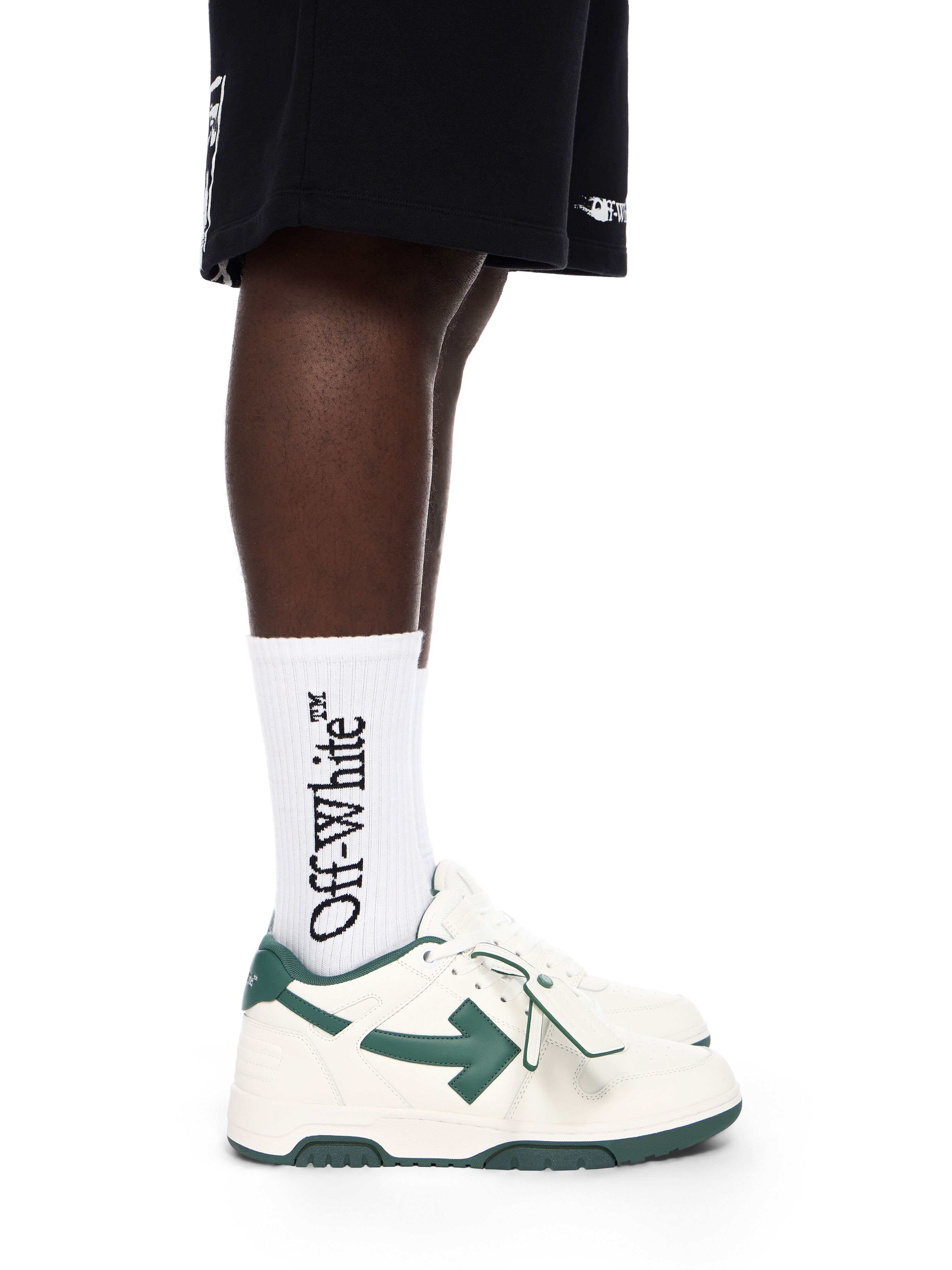 OFF WHITE Out Of Office Leather Sneakers WHITE - GREEN OMIA189F25LEA001