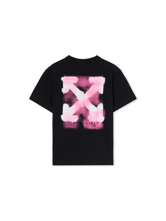 OFF WHITE Arrow Spray T-Shirt BLACK - FUCHSIA OGAA001F25JER005