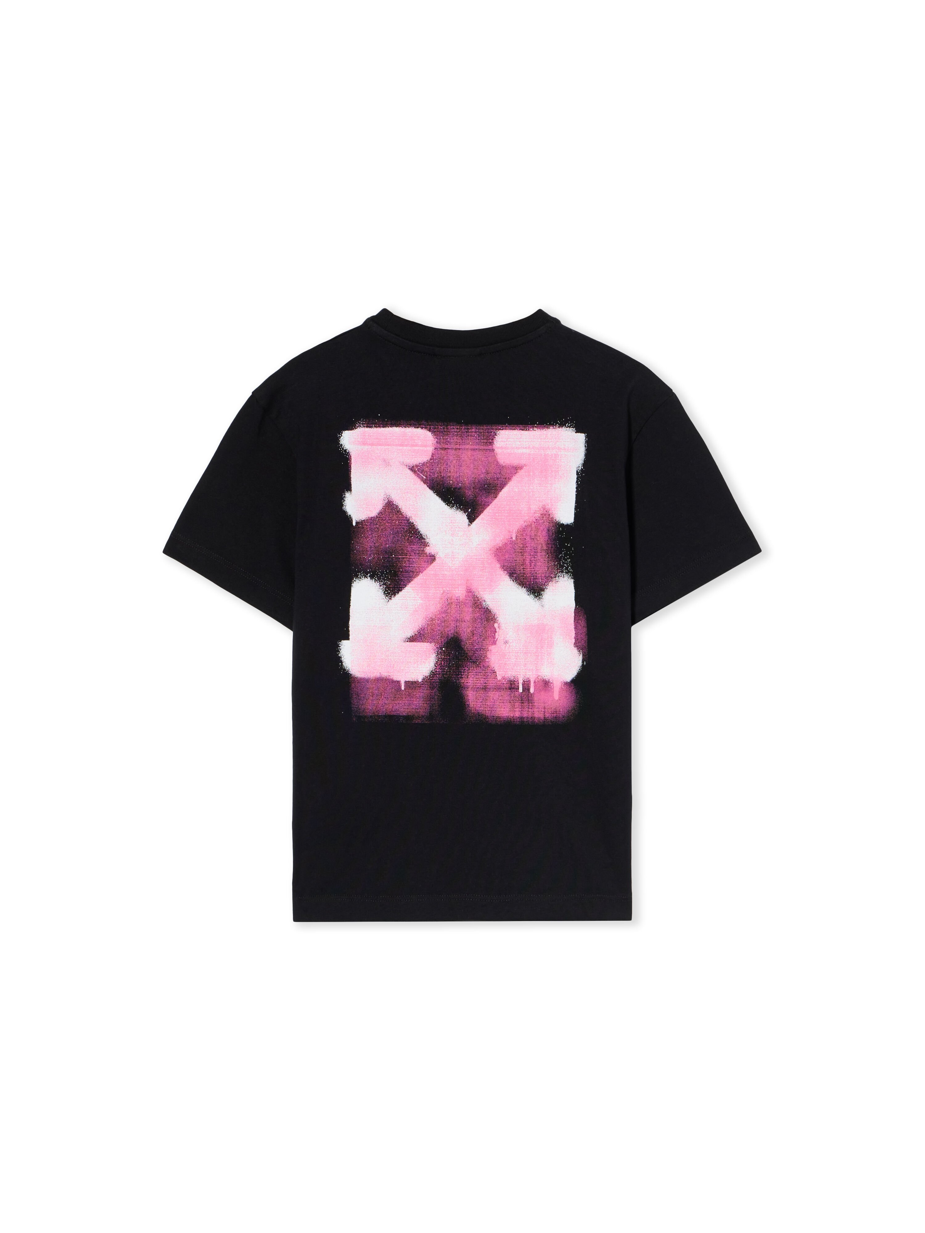 OFF WHITE Arrow Spray T-Shirt BLACK - FUCHSIA OGAA001F25JER005
