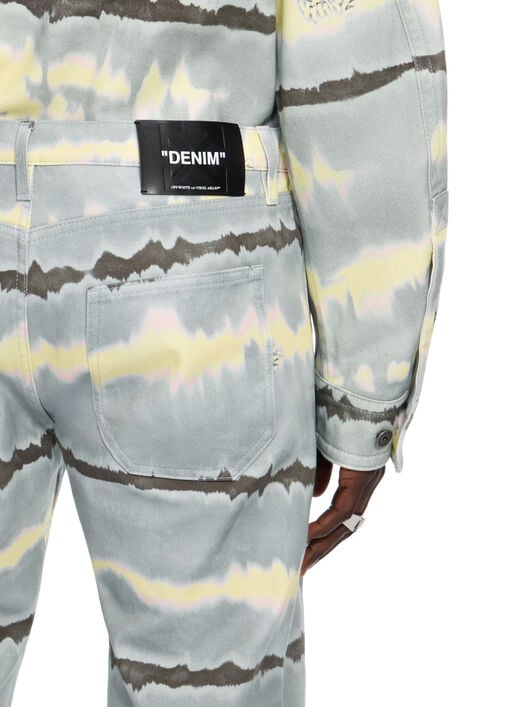 OFF WHITE All-over Tie-dye Slim Relax Jeans BLUE GREY 44MYA18JZ26D004