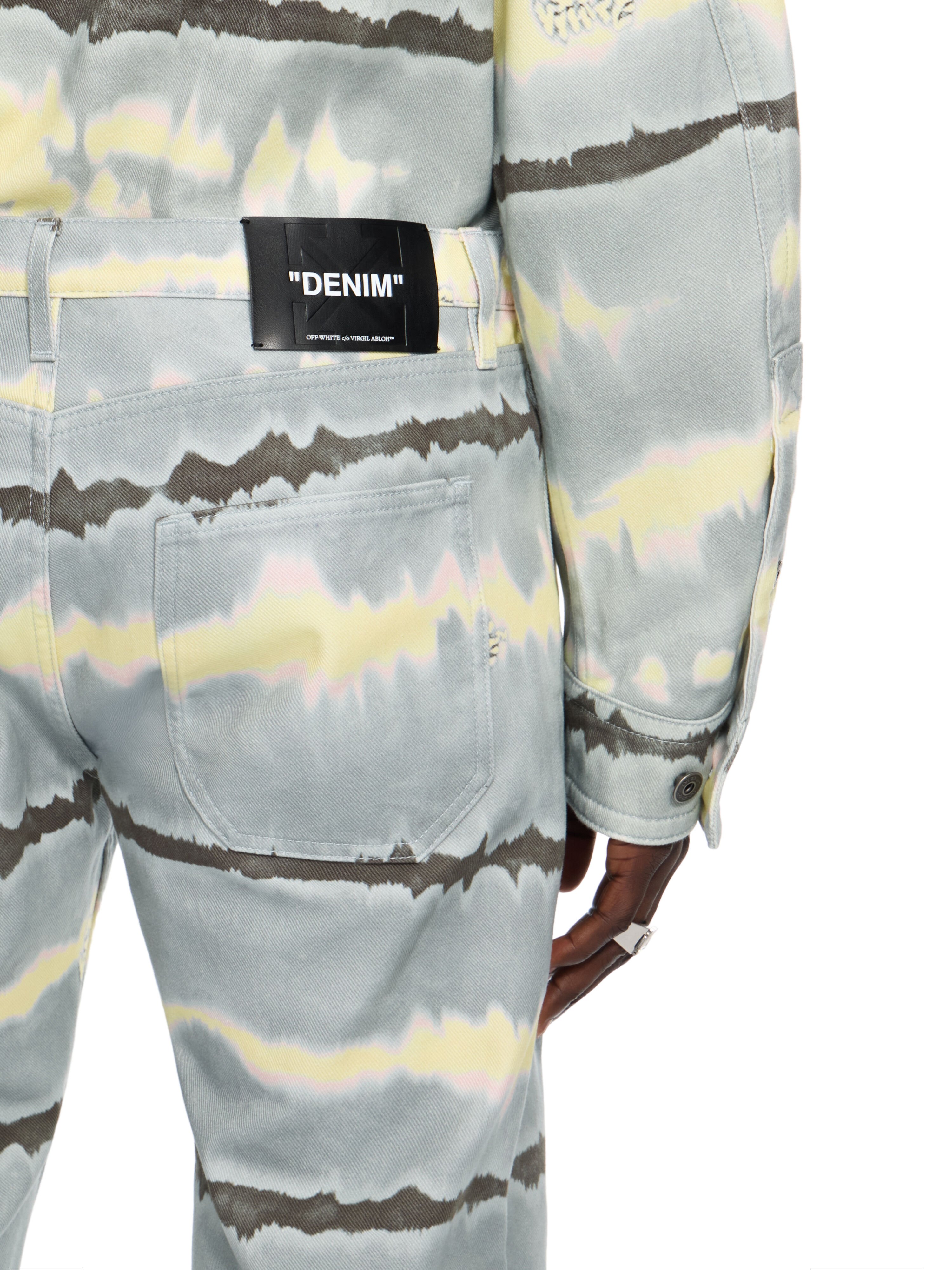 OFF WHITE All-over Tie-dye Slim Relax Jeans BLUE GREY 44MYA18JZ26D004