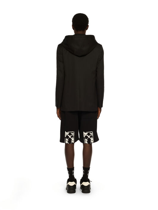 OFF WHITE Big Off Gradient Wool Hood Jacket BLACK - WHITE OMEN09LF25FAB001