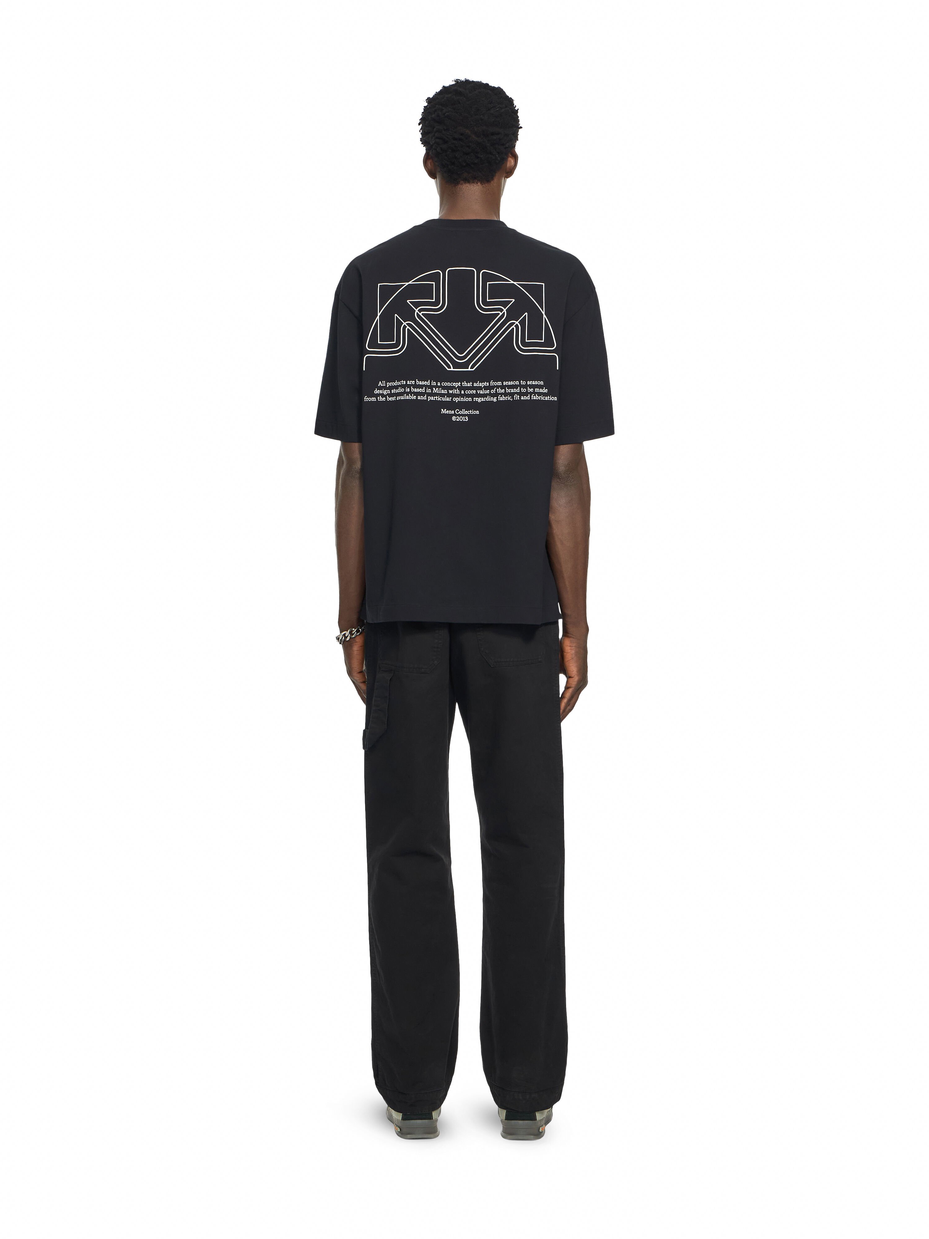 OFF WHITE Offline Half Arrow Skate Short Sleeve T-Shirt BLACK 44MAA120F26J01E
