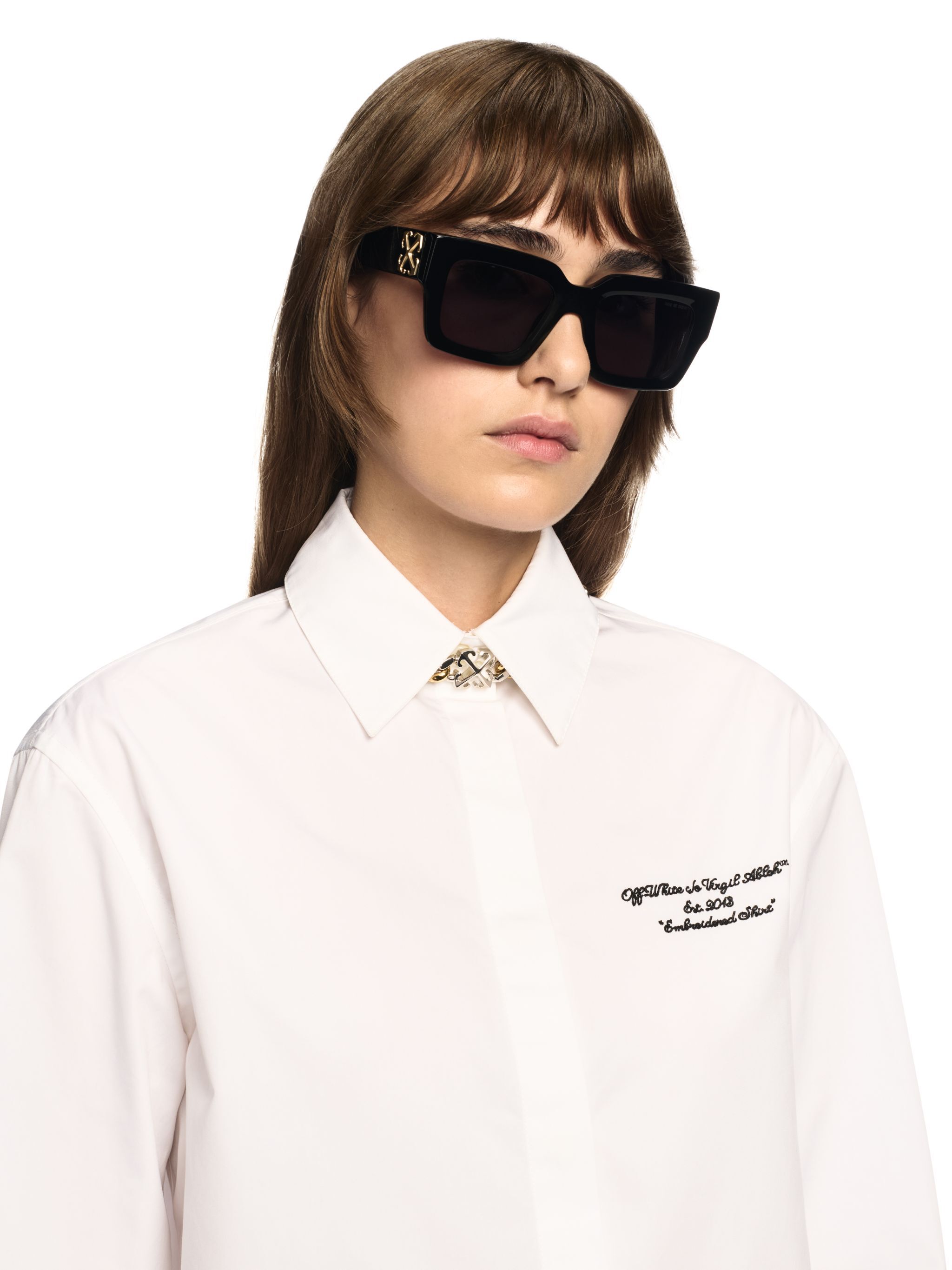 OFF WHITE White Poplin Boxy Long-Sleeved Shirt WHITE OWGE02AS25FAB001