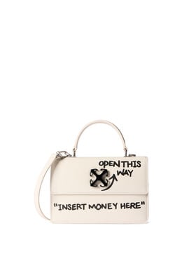 OFF WHITE Jitney 1.4 Top Handle Quote DUST - BLACK OWNP062C99LEA004
