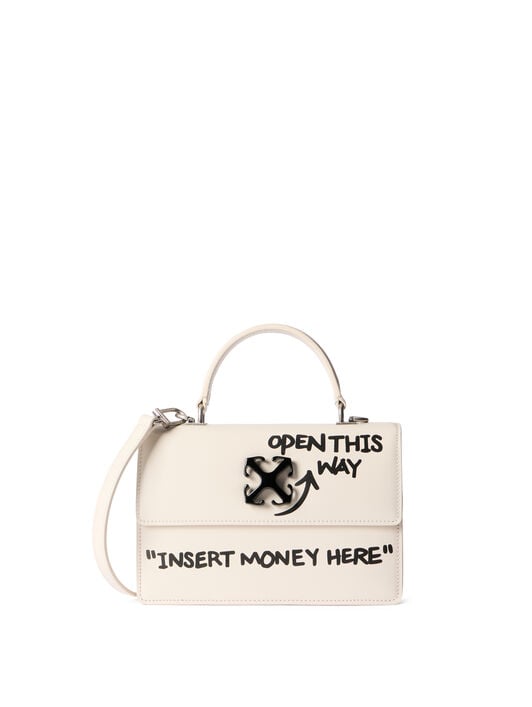 OFF WHITE Jitney 1.4 Top Handle Quote DUST - BLACK OWNP062C99LEA004