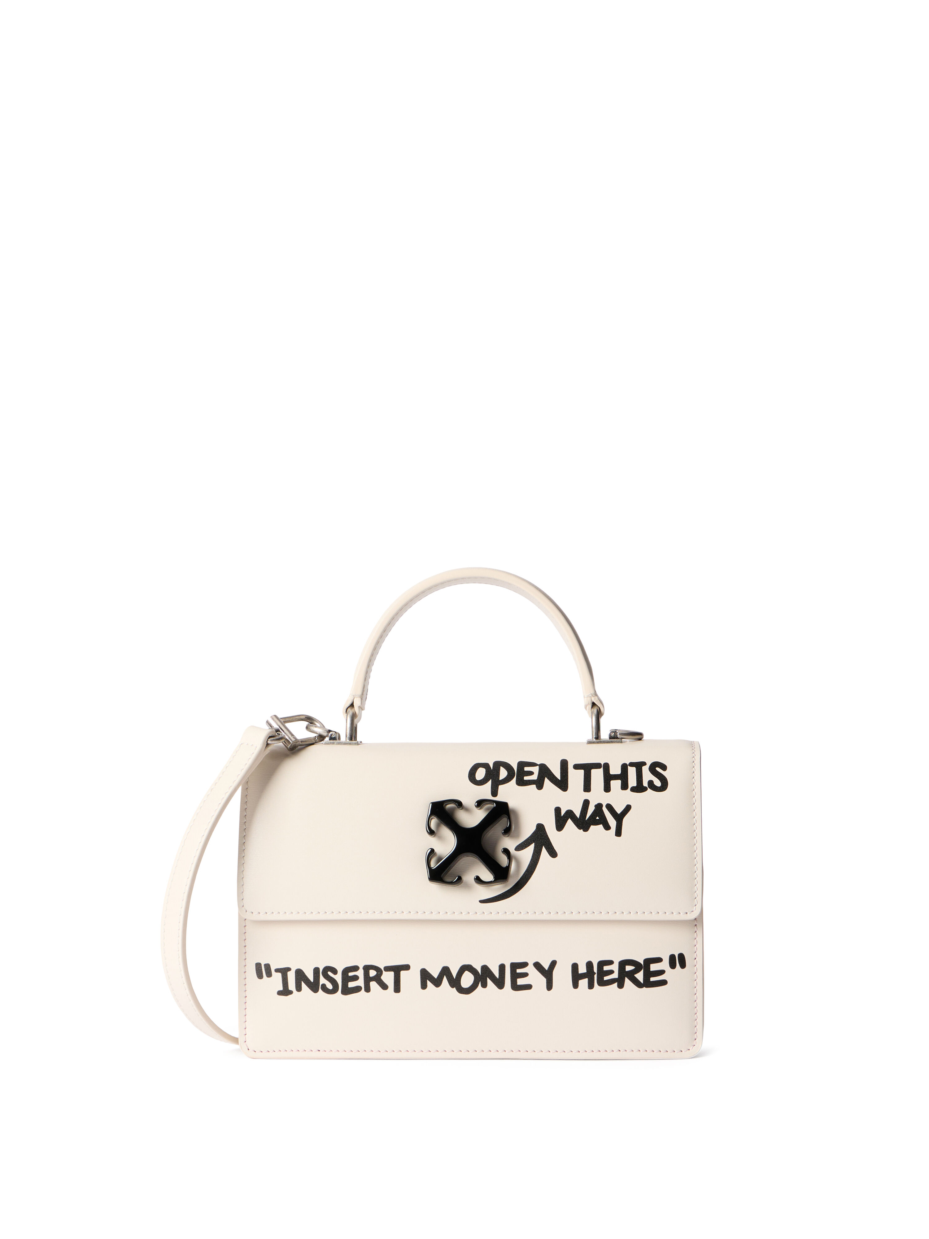 OFF WHITE Jitney 1.4 Top Handle Quote DUST - BLACK OWNP062C99LEA004