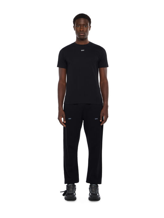 OFF WHITE Newspaper Arrow Slim Logo Tee BLACK - WHITE OMAA027F25JER005