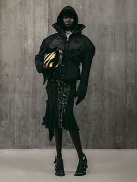 OFF WHITE NY Twill Race Peplum Bomber BLACK - NO COLOR OWEH033W25FAB001