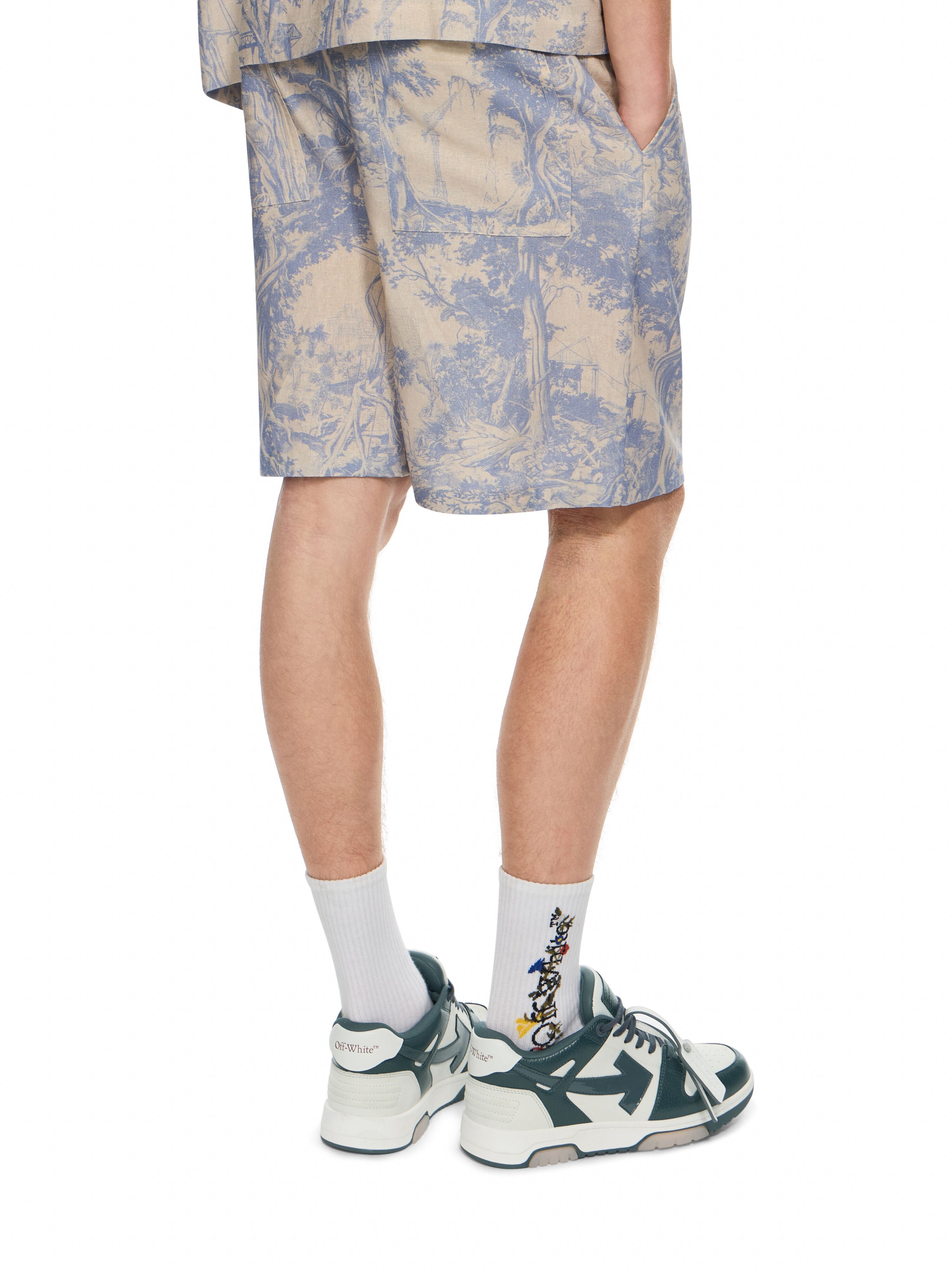 City Nature Linen Bowling Shorts OFF WHITE City Nature Linen Bowling Shorts LIGHT GRAY 44MCB09KF26F005
