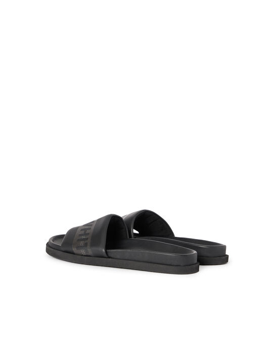 OFF WHITE Industrial Belt Slider Sandals BLACK - ANTHRACITE OMIC019S26LEA001