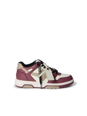 OFF WHITE Out Of Office Leather Sneakers WHITE - BURGUNDY OWIA259F25LEA003