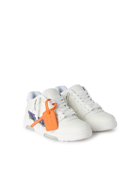 OFF WHITE Out Of Office “For Walking” Art Sneakers WHITE/PURPLE OF06003510