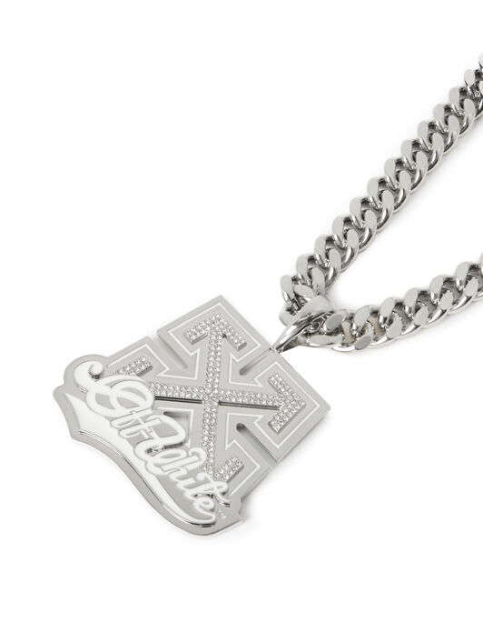 OFF WHITE Bling Strass Arrow Chain SILVER - SILVER OMOB164S26MET001