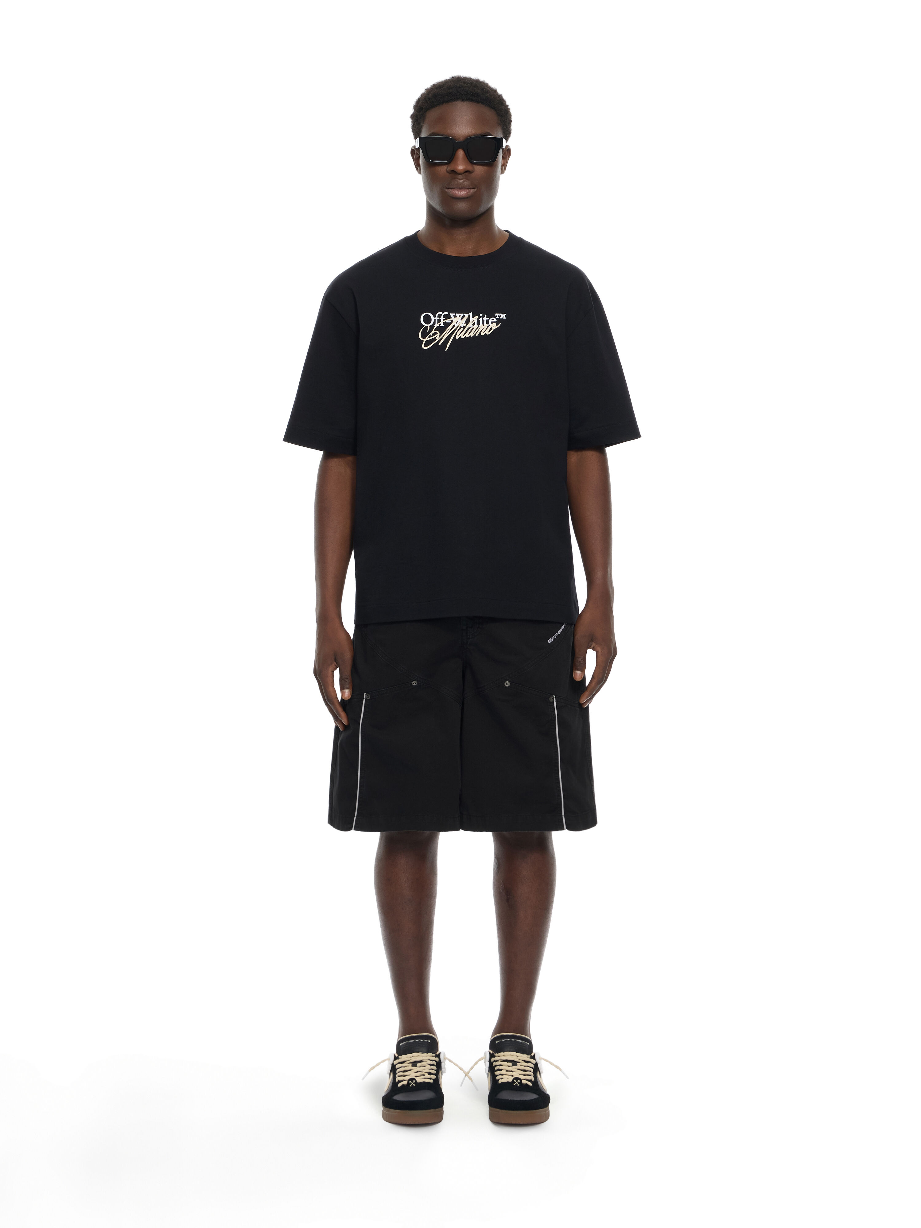 OFF WHITE Owr Gd Gab Milit Relax Shorts BLACK 44XCS006S26F001