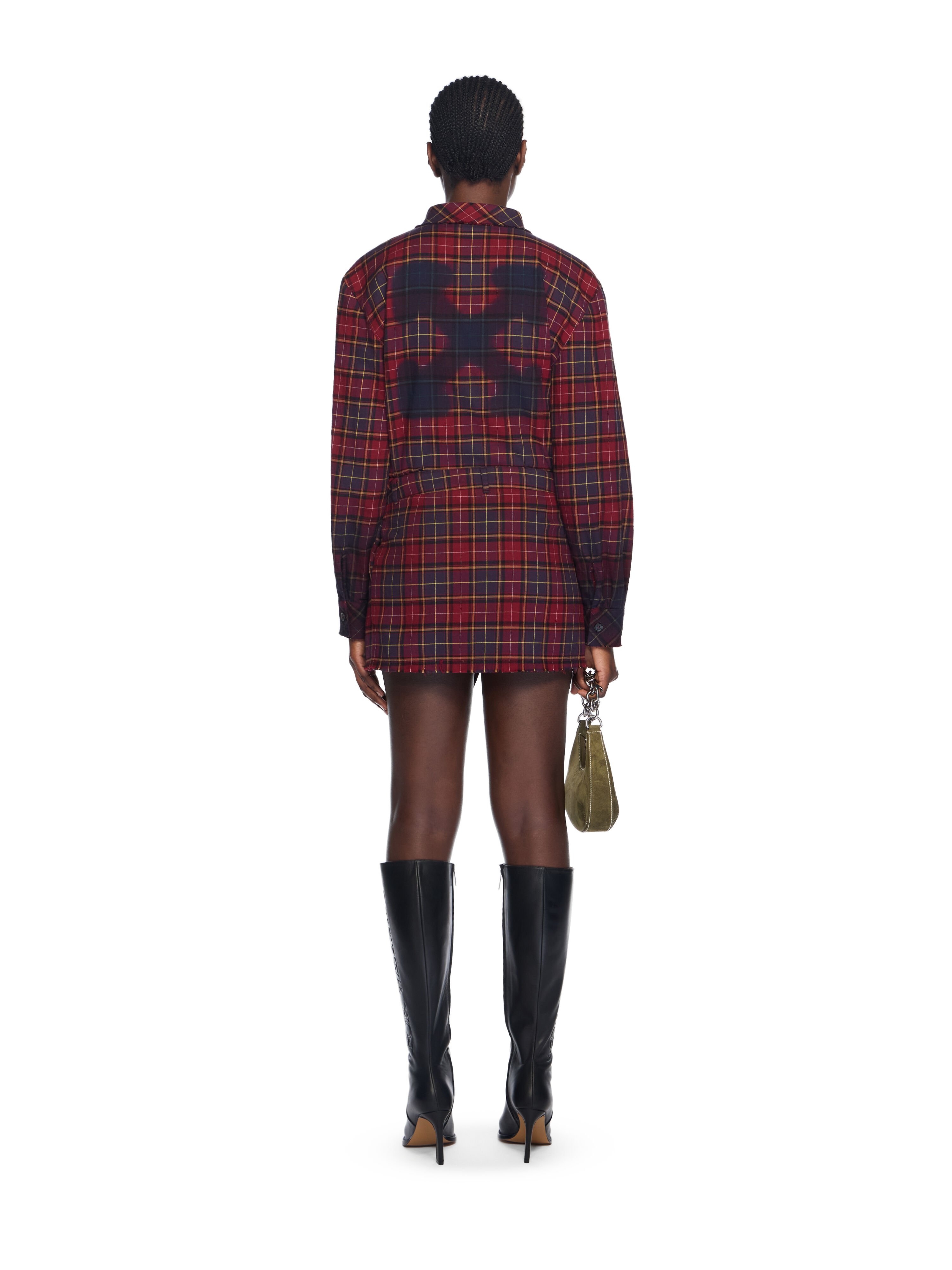 Check Flannel Arrow Dress OFF WHITE Check Flannel Arrow Dress BORDEAUX/PURPLE-BLUE IRIS OWDG00CF25FAB001