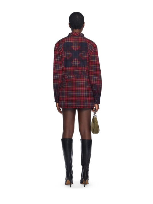 Check Flannel Arrow Dress OFF WHITE Check Flannel Arrow Dress BORDEAUX/PURPLE-BLUE IRIS OWDG00CF25FAB001