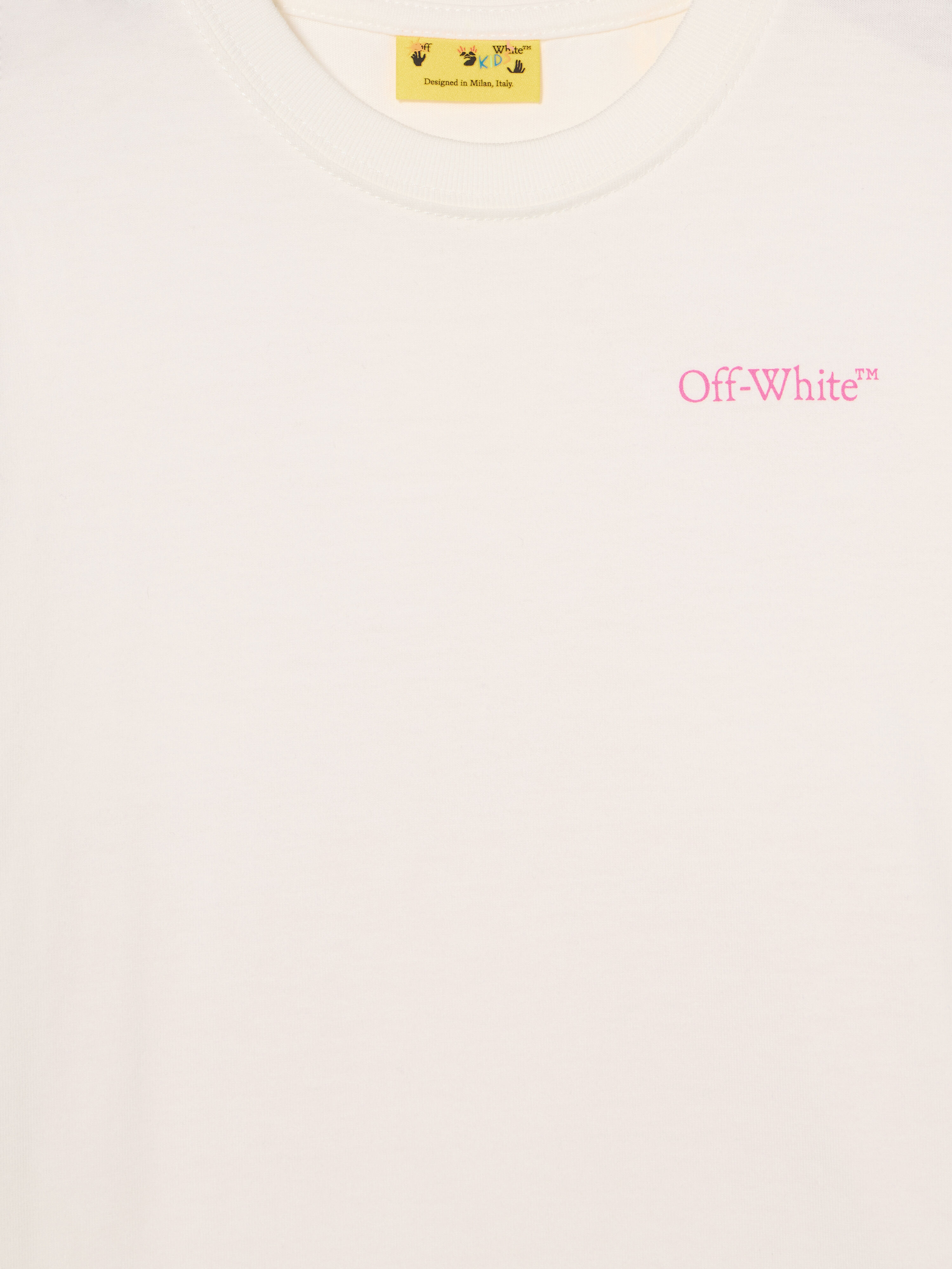 OFF WHITE Arrow Outline Flock T-Shirt WHITE - FUCHSIA OGAA001F25JER00D