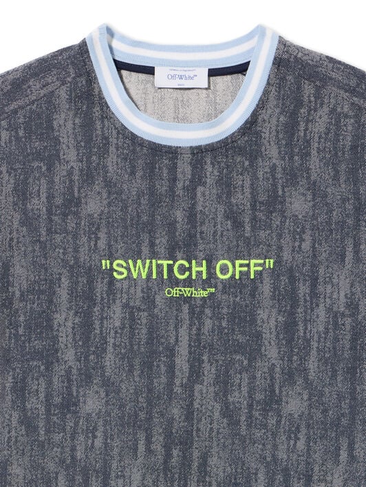 OFF WHITE Ss_Switch Off Arrow T-Shirt BLUE - YELLOW OMAD00WT25FAB001